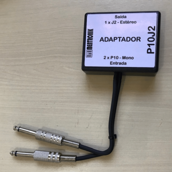 Adaptador - 1 x J2 Estéreo para 2 x P10 Mono 1